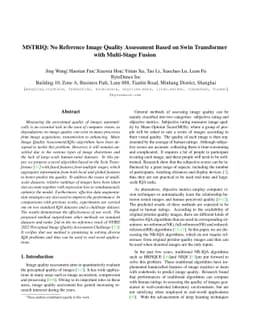 MSTRIQ: No Reference Image Quality Assessment Based on Swin Transformer
  with Multi-Stage Fusion