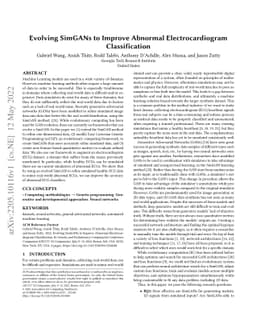 Evolving SimGANs to Improve Abnormal Electrocardiogram Classification