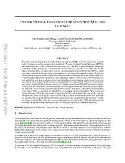 Spiking Neural Operators for Scientific Machine Learning