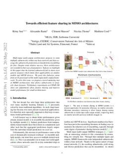 Towards efficient feature sharing in MIMO architectures