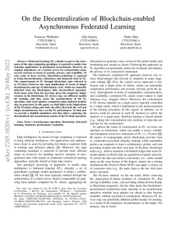 On the Decentralization of Blockchain-enabled Asynchronous Federated
  Learning