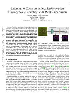 Learning to Count Anything: Reference-less Class-agnostic Counting with
  Weak Supervision