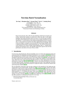 Test-time Batch Normalization