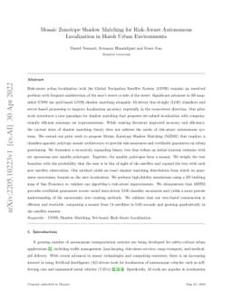 Mosaic Zonotope Shadow Matching for Risk-Aware Autonomous Localization
  in Harsh Urban Environments