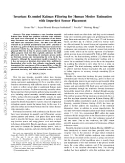 Invariant Extended Kalman Filtering for Human Motion Estimation with
  Imperfect Sensor Placement