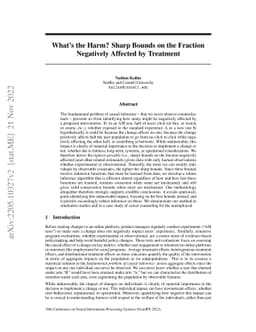 What's the Harm? Sharp Bounds on the Fraction Negatively Affected by
  Treatment
