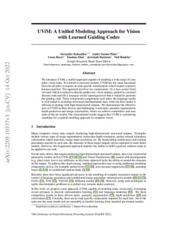 UViM: A Unified Modeling Approach for Vision with Learned Guiding Codes