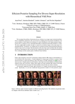 Diverse super-resolution with pretrained deep hiererarchical VAEs
