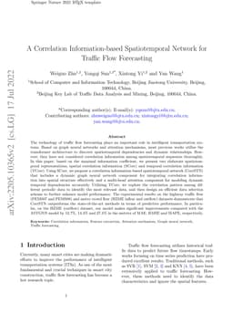 A Correlation Information-based Spatiotemporal Network for Traffic Flow
  Forecasting
