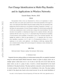 Fast Change Identification in Multi-Play Bandits and its Applications in
  Wireless Networks