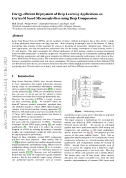 Energy-efficient Deployment of Deep Learning Applications on Cortex-M
  based Microcontrollers using Deep Compression