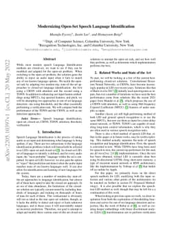 Modernizing Open-Set Speech Language Identification