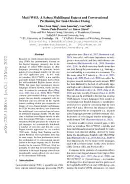 Multi2WOZ: A Robust Multilingual Dataset and Conversational Pretraining
  for Task-Oriented Dialog