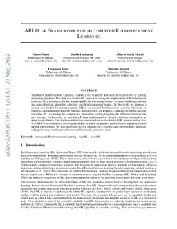ARLO: A Framework for Automated Reinforcement Learning