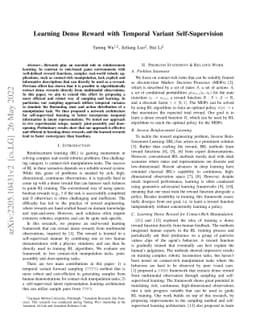 Learning Dense Reward with Temporal Variant Self-Supervision