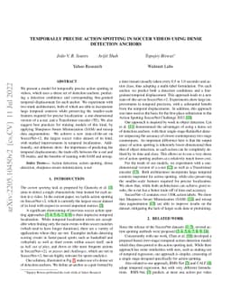 Temporally Precise Action Spotting in Soccer Videos Using Dense
  Detection Anchors