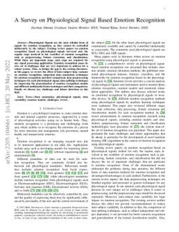 A Survey on Physiological Signal Based Emotion Recognition