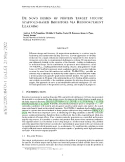 De novo design of protein target specific scaffold-based Inhibitors via
  Reinforcement Learning