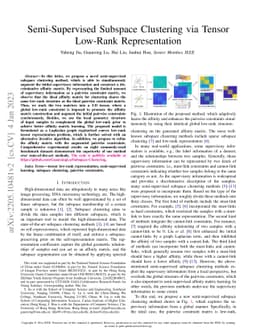 Semi-Supervised Subspace Clustering via Tensor Low-Rank Representation