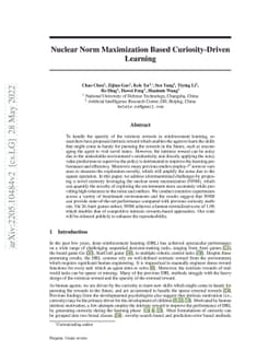 Nuclear Norm Maximization Based Curiosity-Driven Learning