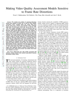 Making Video Quality Assessment Models Sensitive to Frame Rate
  Distortions