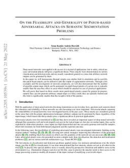 On the Feasibility and Generality of Patch-based Adversarial Attacks on
  Semantic Segmentation Problems