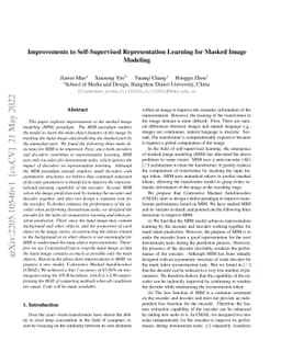 Improvements to Self-Supervised Representation Learning for Masked Image
  Modeling