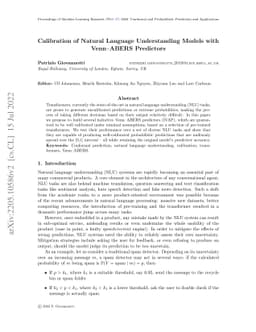 Calibration of Natural Language Understanding Models with Venn--ABERS
  Predictors