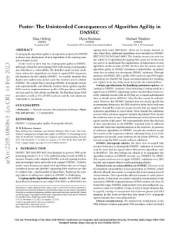 Poster: The Unintended Consequences of Algorithm Agility in DNSSEC