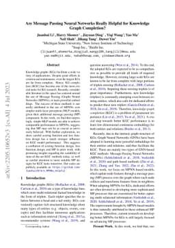 Are Message Passing Neural Networks Really Helpful for Knowledge Graph
  Completion?