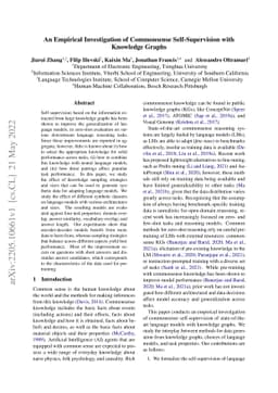 An Empirical Investigation of Commonsense Self-Supervision with
  Knowledge Graphs