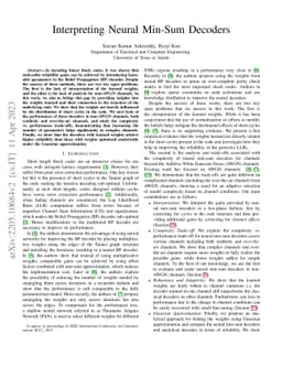 Interpreting Neural Min-Sum Decoders