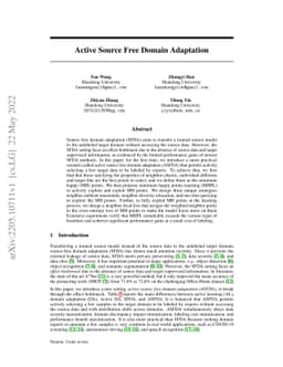 Active Source Free Domain Adaptation