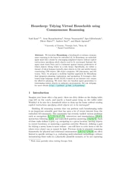 Housekeep: Tidying Virtual Households using Commonsense Reasoning