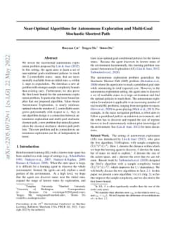 Near-Optimal Algorithms for Autonomous Exploration and Multi-Goal
  Stochastic Shortest Path
