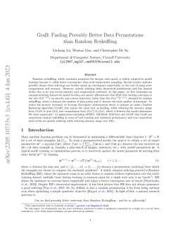GraB: Finding Provably Better Data Permutations than Random Reshuffling