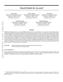 Should Models Be Accurate?