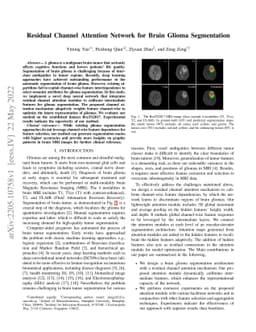 Residual Channel Attention Network for Brain Glioma Segmentation