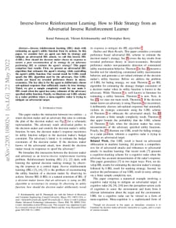 Inverse-Inverse Reinforcement Learning. How to Hide Strategy from an
  Adversarial Inverse Reinforcement Learner