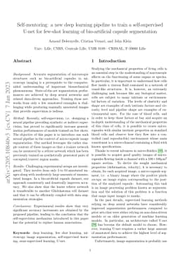 Self-mentoring: a new deep learning pipeline to train a self-supervised
  U-net for few-shot learning of bio-artificial capsule segmentation
