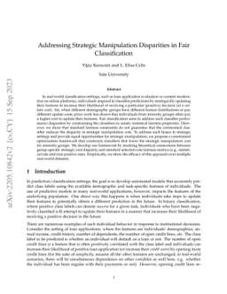 Addressing Strategic Manipulation Disparities in Fair Classification