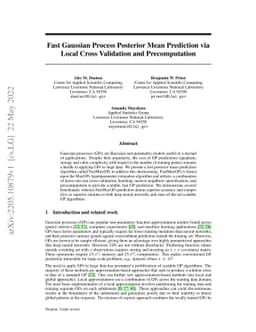 Fast Gaussian Process Posterior Mean Prediction via Local Cross
  Validation and Precomputation
