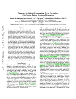 Sequence-to-Action: Grammatical Error Correction with Action Guided
  Sequence Generation
