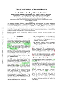 The Case for Perspective in Multimodal Datasets