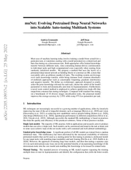 muNet: Evolving Pretrained Deep Neural Networks into Scalable
  Auto-tuning Multitask Systems