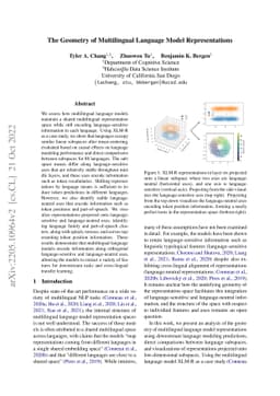 The Geometry of Multilingual Language Model Representations