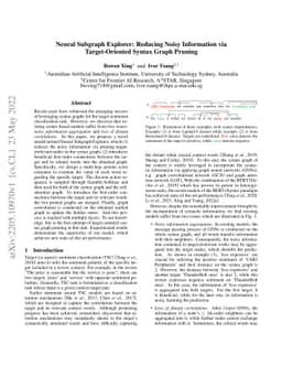 Neural Subgraph Explorer: Reducing Noisy Information via Target-Oriented
  Syntax Graph Pruning