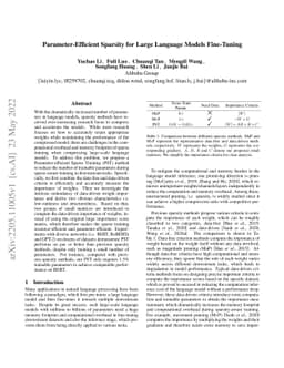 Parameter-Efficient Sparsity for Large Language Models Fine-Tuning