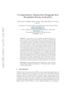 A Comprehensive Handwritten Paragraph Text Recognition System:
  LexiconNet
