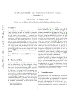 DistilCamemBERT: a distillation of the French model CamemBERT